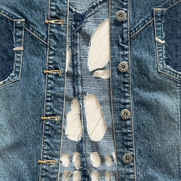 Vintage skull denim vest - Picture 5 of 7